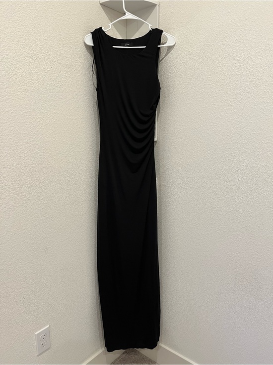 Lulus Dresses & Skirts - Small Lulu’s Sleeveless Black Maxi Dress with Side Drape